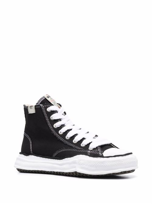 Sneakers con logo in cotone bianco/nero Mihara Yasuhiro | A01FW701BLACK